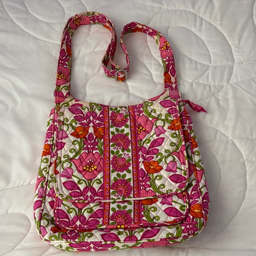 Vera Bradley Pink and Orange Floral Shoulder Bag